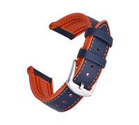 NLNKDTDPAK Cinturino in pelle 20mm 22mm Bracciale Bracciale Fluoro Gomma Multi Color Gestore Band Impermeabile for ogni Brand Watches Band(Blue Orange,20mm)