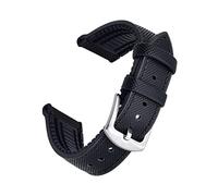 NLNKDTDPAK Cinturino in pelle 20mm 22mm Bracciale Bracciale Fluoro Gomma Multi Color Gestore Band Impermeabile for ogni Brand Watches Band(All Black,22mm)