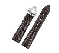 NLNKDTDPAK Cinturino in pelle Adatta for cinturino for 12/14/12/17/18/18/20/21/218/21/20/21/22 / 23mm Orologi da polso cintura da polso Butterfly fibbia(Brown,19mm)