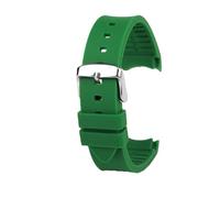 NLNKDTDPAK Cinturino orologio in gomma siliconica 20mm 23mm interfaccia Arc morbido nero rosso uomo donna cinturino adatto for GUC GC G-TIMELESS YA1264065 YA126487(Green-S pin,23mm)