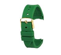 NLNKDTDPAK Cinturino orologio in gomma siliconica 20mm 23mm interfaccia Arc morbido nero rosso uomo donna cinturino adatto for GUC GC G-TIMELESS YA1264065 YA126487(Green-G pin,23mm)