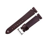 NLNKDTDPAK Guardia cinturino in pelle 18mm 20mm 22mm Oil Wax Watch Cingraps Red Brown Handmade S Braccialetto a sgancio rapido Adatta for ingranaggi S3(Coffee Brown-silver,20mm)