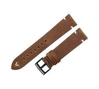 NLNKDTDPAK Guardia cinturino in pelle 18mm 20mm 22mm Oil Wax Watch Cingraps Red Brown Handmade S Braccialetto a sgancio rapido Adatta for ingranaggi S3(Vintage Brown-black,22mm)