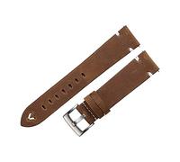 NLNKDTDPAK Guardia cinturino in pelle 18mm 20mm 22mm Oil Wax Watch Cingraps Red Brown Handmade S Braccialetto a sgancio rapido Adatta for ingranaggi S3(Vintage Brown-silver,20mm)