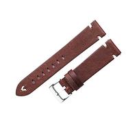 NLNKDTDPAK Guardia cinturino in pelle 18mm 20mm 22mm Oil Wax Watch Cingraps Red Brown Handmade S Braccialetto a sgancio rapido Adatta for ingranaggi S3(Red Brown-Silver,20mm)