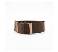 NLNKDTDPAK Nylon NATO Watch Watch Cinturini da 20mm Premium Seabelt Greats Cinturini adatti for James Bond 007 Braccialetto militare Guarda orologio da polso GRADS(Brown(RoseGold Buck))