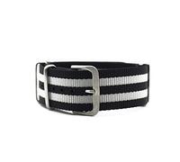 NLNKDTDPAK Zulu Nylon Nato Watch cinturino da 20 mm 22mm Watchband Fit For James Bond 007 Design Black/Red/Green Grower Band Utilizzare materiale for la pelle(Black white,22mm)
