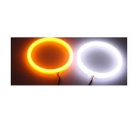 NLNPFGHVZY Anelli halo LED Per Subaru Per Legacy B4 Per Liberty IV 2004-2006 Auto Luce Bianca Latte SMD LED Fari Alogeni Profondità Anello Kit Luci diurne occhio d'angelo(White and yellow)