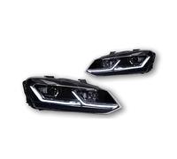 NLNPFGHVZY Bi-Xeno Faro Principale Per Dx - Sx Per VW Per Polo 2011 2012 2013-2017 Per Vento Luci Per Auto Fari Anteriori DRL Hid Bi Xenon Fascio LED Proiettore Lente(Silver Line)