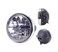 NLNPFGHVZY Faro Anteriore Moto Universale Lampadina Per Faro LED Rotondo Universale Da 7" 35W 12V H4 Con Lente Trasparente Testa Mobile 7,8" Fari per motociclette(Black)