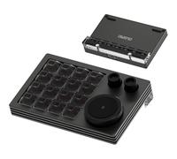 NLOFIN Tastiera macro programmabile, tastiera programmabile con doppia manopola, 16 tasti e schermo, tastiera da gioco con una sola mano per iOS, Windows (grigio)