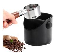 NLONLL Coffee Knock Box Nero Caffe Contenitore per Caffè Espressocon Rimovibile Asta Percussione Scatola Fondi di Caffè Recipiente Fondi Caffè per Bar Ristoranti Uffici (10x10x11cm)