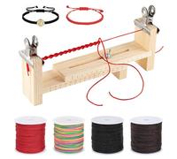 NLONLL Fabricante de Pulseras Ajustable Kit de Fabricación de Pulseras Herramienta de Tejer DIY Plantilla para Pulseras de Madera de Plantilla Paracord Jig con 4 Rollos Hilo Encerado de Nylon