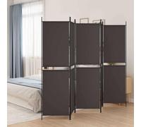 NLQMSU Partizione divisoria 5 pannelli Marrone 250x200 cm Tessuto | Paravento versatile, tessuto traspirante, design pieghevole, facile da montare, lascia passare la luce, ideale per delimitare