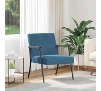 NLQMSU Poltrona in velluto blu 59 x 75 x 78 cm, moderna e confortevole | Rivestimento in velluto, telaio in acciaio e compensato, schiuma ergonomica, stile contemporaneo, manutenzione semplice