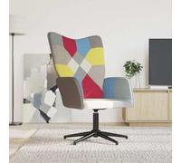 NLQMSU Poltrona Relax Patchwork Tessuto Girevole 360 Gradi Acciaio 110 kg | Schiuma imbottita, seduta soffice, rotazione libera, struttura stabile, uso quotidiano, design singolare