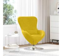 NLQMSU Poltrona Uovo Giallo Velluto Lounge Girevole 360 Design Moderno | Morbido velluto, base girevole a 360°, linee pulite, braccioli confortevoli, facile manutenzione, stile contemporaneo