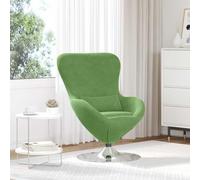 NLQMSU Poltrona Uovo Verde Chiaro in Velluto con Base Girevole 360 Gradi | Morbido velluto, base rotante, design pulito, braccioli ergonomici, facile manutenzione, stile scandinavo