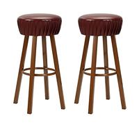 NLQMSU Sedie da bar Set di 2 pezzi, colore: Marrone Similpelle Stile | Design retrò pub, imbottitura spessa, poggiapiedi integrati, capacità 110 kg, facile da montare, uso caffè ristorante