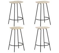 NLQMSU Sgabelli da bar in legno di mango massiccio, set di 4 con finitura | Legno duro tropicale, comodo poggiapiedi, grani unici, capacità 110 kg, decorazione per la casa