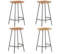 NLQMSU Sgabelli da bar Set di 4 sgabelli in legno di acacia massiccio con | Legno duro resistente, grani naturali unici, stabilità affidabile, comfort ottimale, uso quotidiano, design caldo
