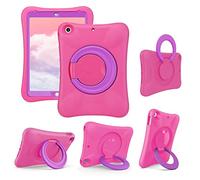 NLR Custodia Kids EVA per iPad | Supporto stabile multidirezionale | Compatibile con iPad da 10,2 pollici 2021/2020/2019 (9a/8a/7a generazione) (Rosa+Porpora)