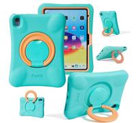 NLR FUN Custodia per Bambini per iPad, Cover Antiurto per iPad 10,9" 10a Generazione (2022), Custodia Protettiva Leggera per Tutto il Corpo con Maniglia/Supporto Pieghevole (Menta + Arancione)