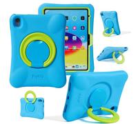 NLR FUN Custodia per iPad per Bambini, Copertura Antiurto per iPad A16 11 Pollici (2025) / 10,9 Pollici 10a Gen (2022), Custodia Leggera con Manico/Stand Pieghevole (Blu + Verde)