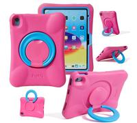 NLR FUN Custodia per iPad per Bambini, Copertura Antiurto per iPad A16 11 Pollici (2025) / 10,9 Pollici 10a Gen (2022), Custodia Leggera con Manico/Stand Pieghevole (Rosa+Blu)