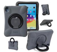 NLR FUN Custodia per iPad per Bambini, Copertura Antiurto per iPad Air M3 (2025) / M2 (2024) da 11 pollici, Custodia protettiva leggera a tutto corpo da manico/supporto pieghevole (Grigio+Nero)