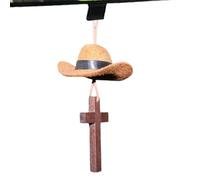 Nlrlo Specchietto retrovisore Hungable Accessori Cowboy Hat Croce Ciondolo per Specchio Retrovisore - Decorazione per Auto Accessori Moto Cabina Vestire Regalo per Uomini Donne