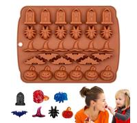 Nlrlo Stampo in silicone riutilizzabile per Halloween, motivo: scheletro per gelatina, facile da staccare per caramelle, cioccolato, gomma, accessori per la decorazione di Halloween, strumenti di