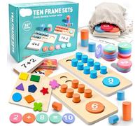 NlsqEU Giocattolo di Matematica in Legno, Giochi Matematici, Giocattolo Educativo -Montessori, Educativi Giochi in Legno per Bambini 2 3 4 5 6 Anni Regali per Bambini