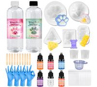 NlsqEU Squishy Kit di Silicone Liquido, Kit Per Creare Squishy in Silicone Liquido Rapporto 1:1 AB, Creare Gommini Morbidi Fai-da-Te, Regali Antistress per regali fai da te