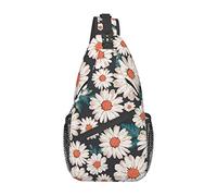 NLWQEKV Borsa a tracolla a tracolla con fiori a margherita carina per donna, uomo, viaggio, escursionismo, zainetto sul petto