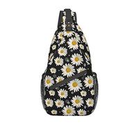 NLWQEKV Borsa a tracolla a tracolla con fiori a margherita carina per donna, uomo, viaggio, escursionismo, zainetto sul petto