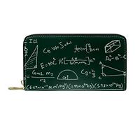 NLWQEKV Borsa lunga in pelle con cerniera Portafoglio con formule scientifiche disegnate a mano