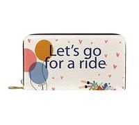 NLWQEKV Borsa lunga in pelle con zip Portafoglio floreale vintage Let's Go for a Ride in pelle