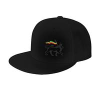 NLWQEKV Cappello Classico con Visiera Piatta e Tesa Regolabile, Modello Rasta Lion of Judah, Berretto da Baseball Alto.