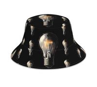NLWQEKV Cappello da Spiaggia con Motivo a lampi di Luce, Cappello a Secchiello Riflettente, Adatto per Corsa, Escursionismo o Campeggio. Nero.