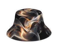 NLWQEKV Cappello da Spiaggia con Motivo a Sovrapposizione di Luce, Cappello a Secchiello Riflettente, Adatto per Corsa, Escursionismo o Campeggio. Nero.