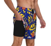 NLWQEKV Costume da Bagno da Uomo con Bandiera di Saint Pierre e Miquelon.