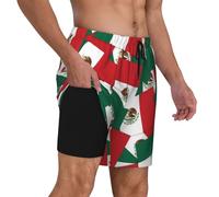 NLWQEKV Costume da Bagno da Uomo con Bandiera Messicana.