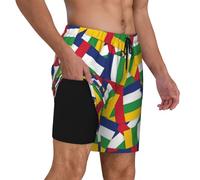 NLWQEKV Costume da Bagno da Uomo con la Bandiera della Repubblica Centrafricana.
