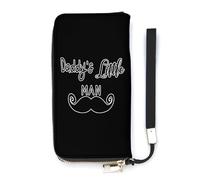NLWQEKV Daddy's Little Man Beard Portafoglio da polso Porta carte di credito lungo in pelle Borsa pochette sottile per donna