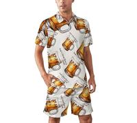 NLWQEKV Dio è grande, la birra è buona. Tuta da uomo con polo a maniche corte e pantaloncini. Outfit estivi casual.