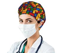 NLWQEKV Gorro de Trabajo abullonado, bloques de construcción coloridos1