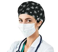 NLWQEKV Gorro de Trabajo abullonado Copos de nieve3 Negro