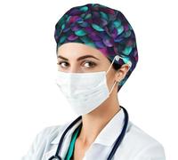 NLWQEKV Gorro de Trabajo Tipo Bouffant con escamas de pez1 Negro