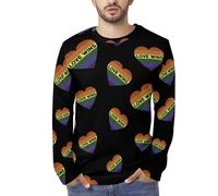 NLWQEKV L'Amore Vince T-Shirt Casual da Uomo Girocollo Camicetta a Maniche Lunghe Top Maglietta Grafica Divertente
